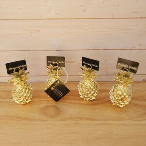 Gold Toned Pineapple Name Placement Holders Set Of 4 Holiday Gallery Hospitality